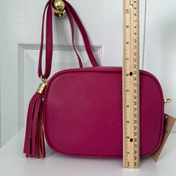 BOTTEGARO | NWT Pink Italian Leather Crossbody Bag - Picture 3 of 6